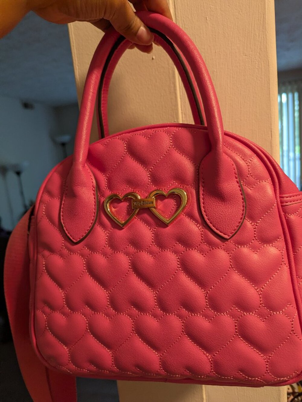 Pink couture crossbody handbag